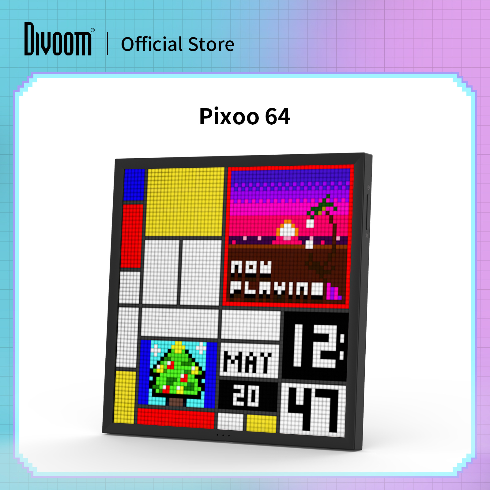 DIVOOM-デジタルフォトフレーム,ピクセルアート,LED,64x64ピクセル