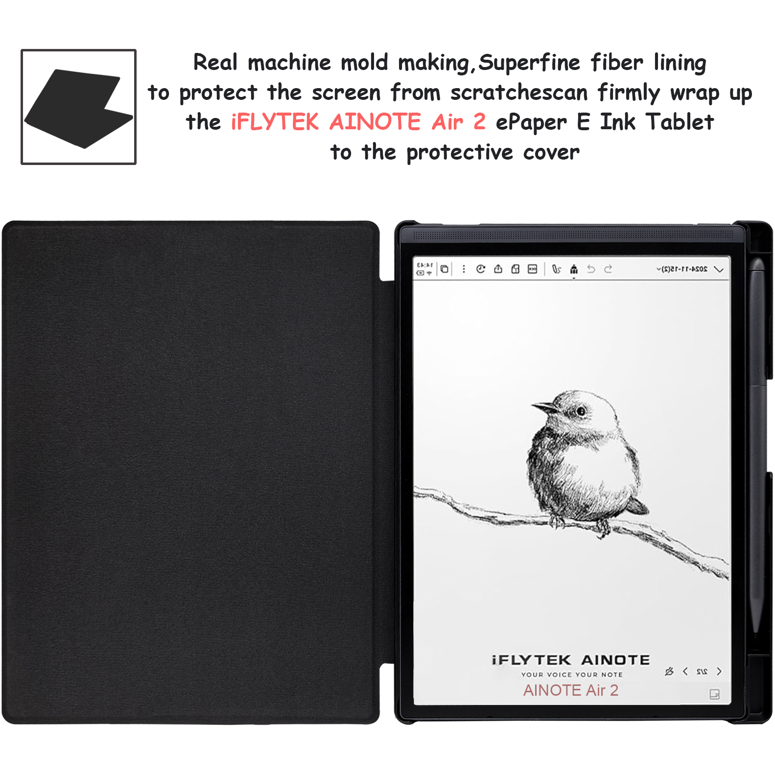 Protective Folio Case for iFLYTEK AINOTE Air 2, Ultra-Thin