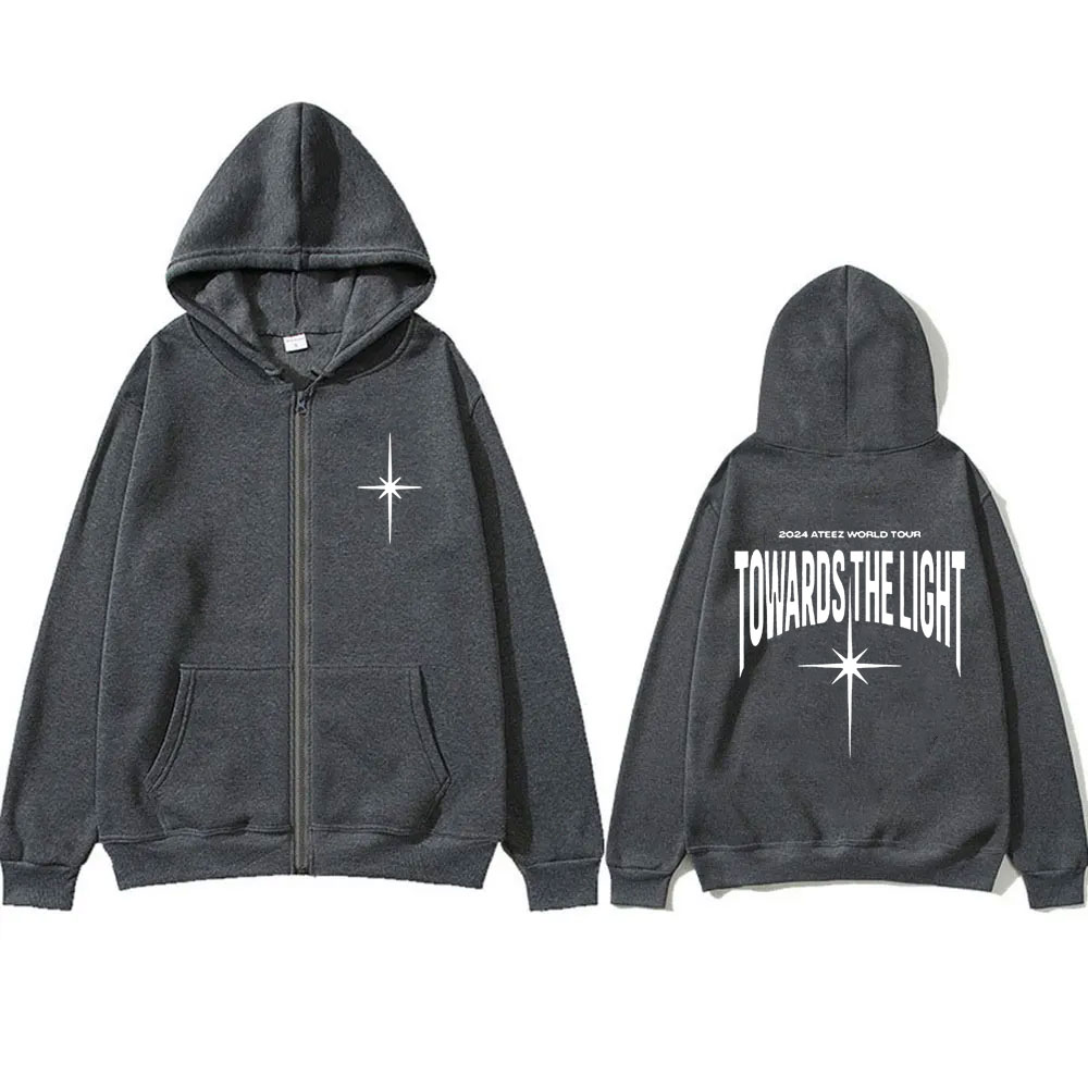 Korean Kpop ATEEZ 2024 World Tour Zipper Hoodie Towards The Light