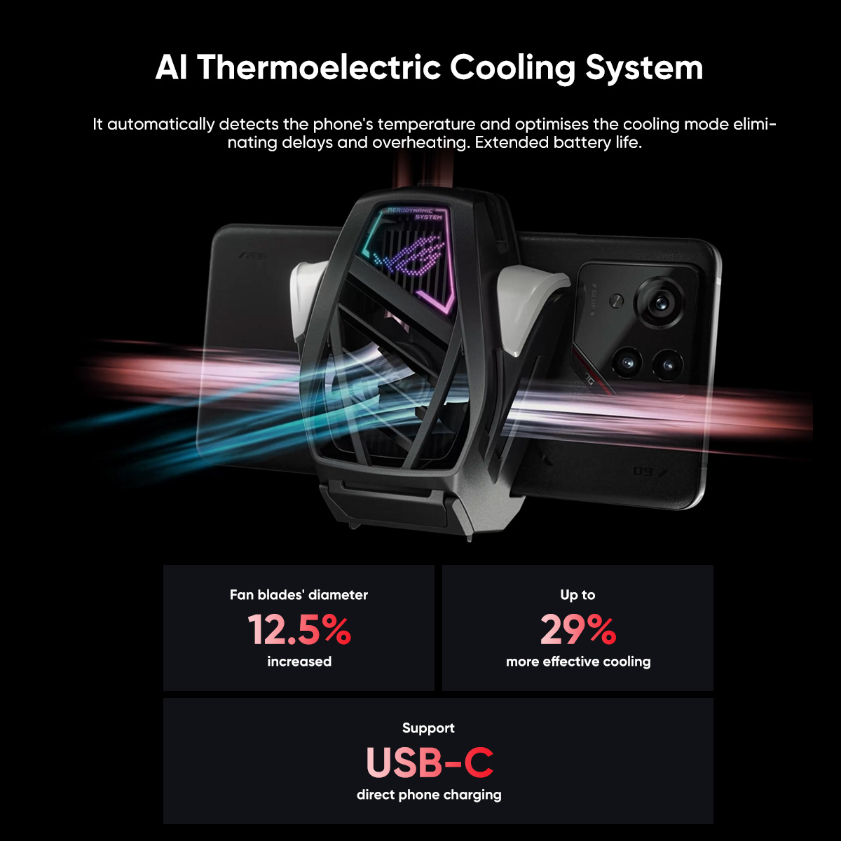 Asus ROG Aeroactive Cooler X Pro for Rog Phone 9 & ROG Phone 9 Pro
