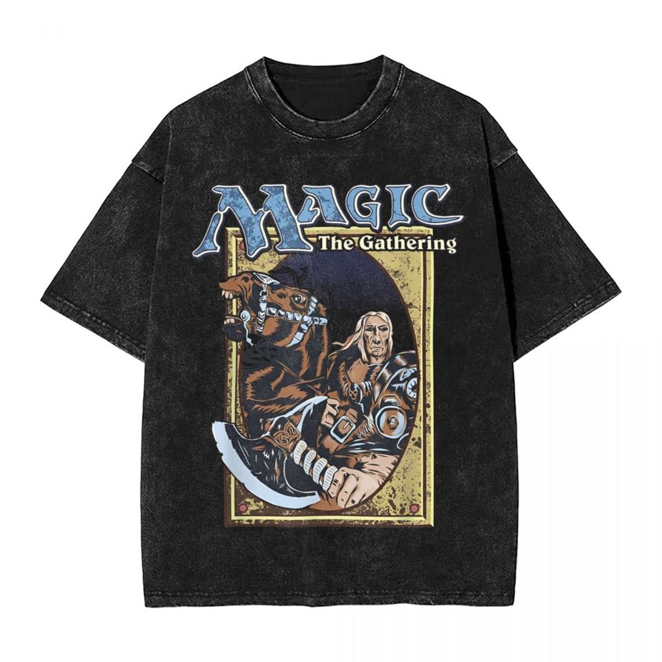 Magic Games Gathering MTG T Shirt Hip Hop Washed Short Sleeve
