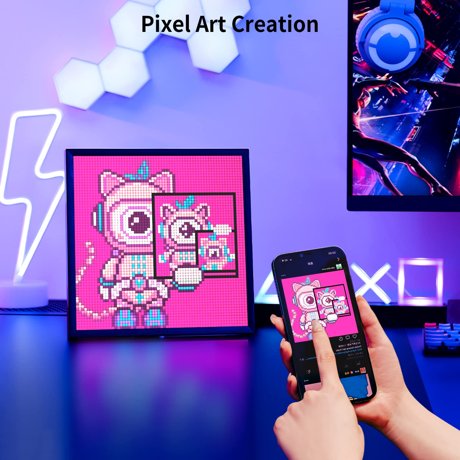 Divoom Pixoo 64 Digital Photo Frame with 64*64 Pixel Art LED