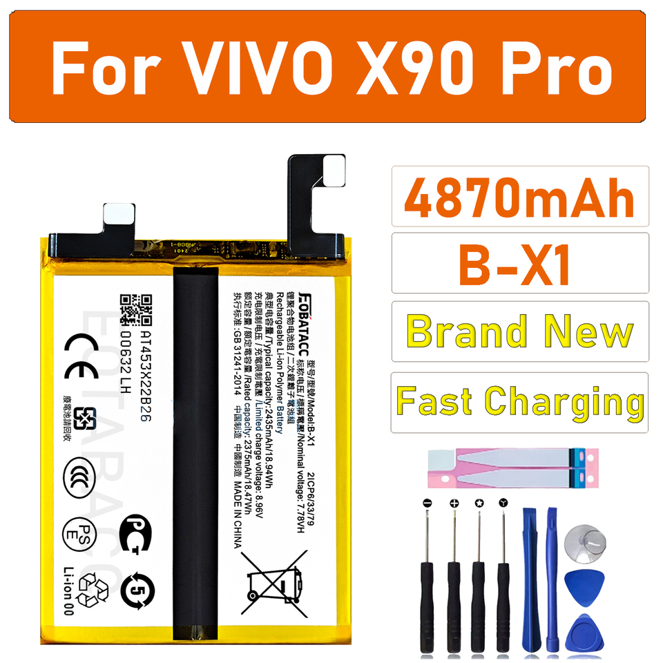 2026 Years New Original 4870mAh B-X1 Battery For Vivo X90 Pro