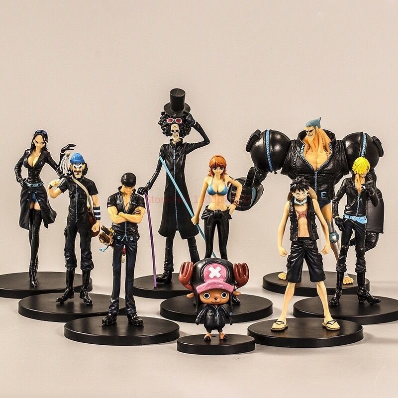 One Piece Figures - 9pcs Set Black Golden White OP Pirates Action