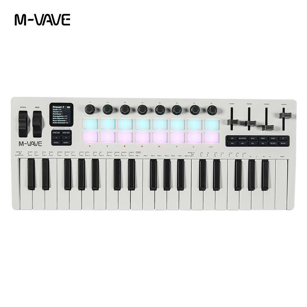 M-VAVE SMK 37 PRO 37 キー RGB MIDI キーボード 16 ドラムパッド音源
