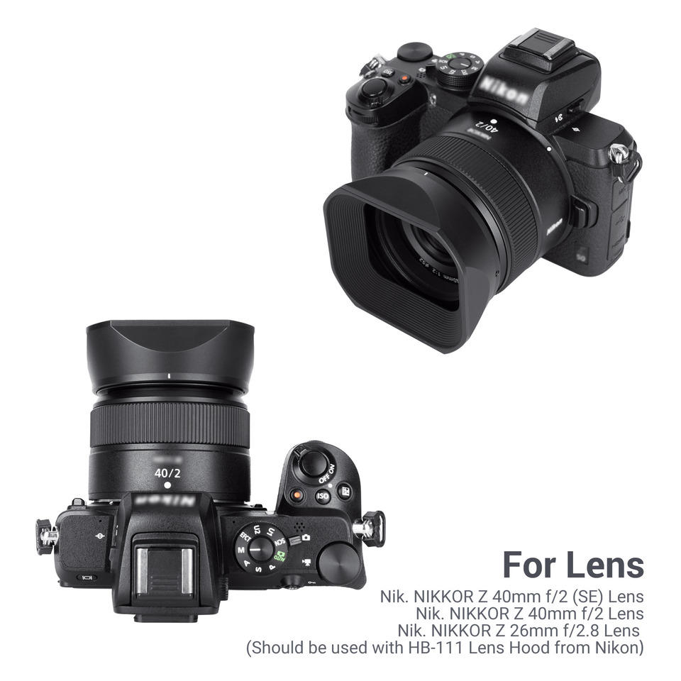 JJC Square Lens Hood For Nikon Z 40mm f/2 (SE) Nikon NIKKOR Z