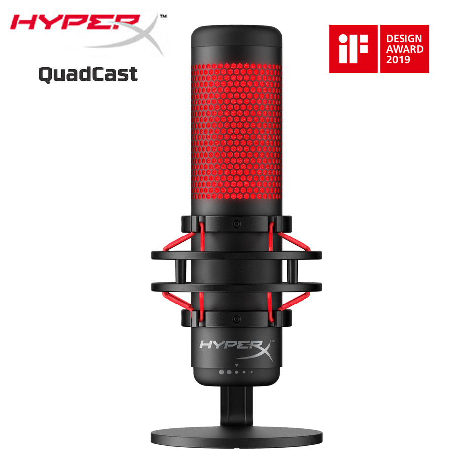 HyperX QuadCast コンデンサーマイク ショックガードとホップ