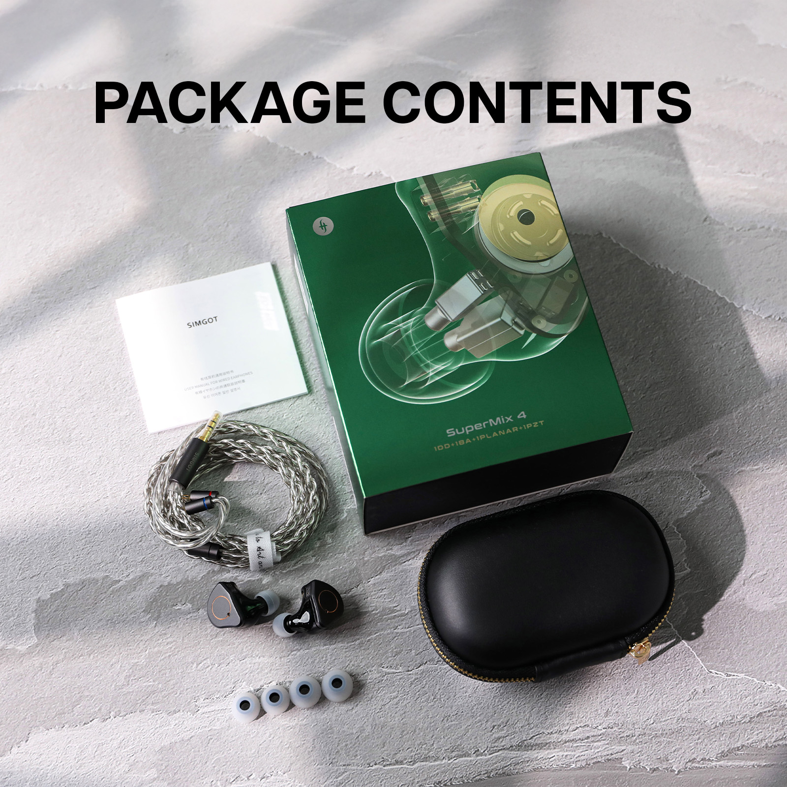 SIMGOT SuperMix 4 1DD+1BA+1Planar +1PZT Hybrid Drivers HiFi