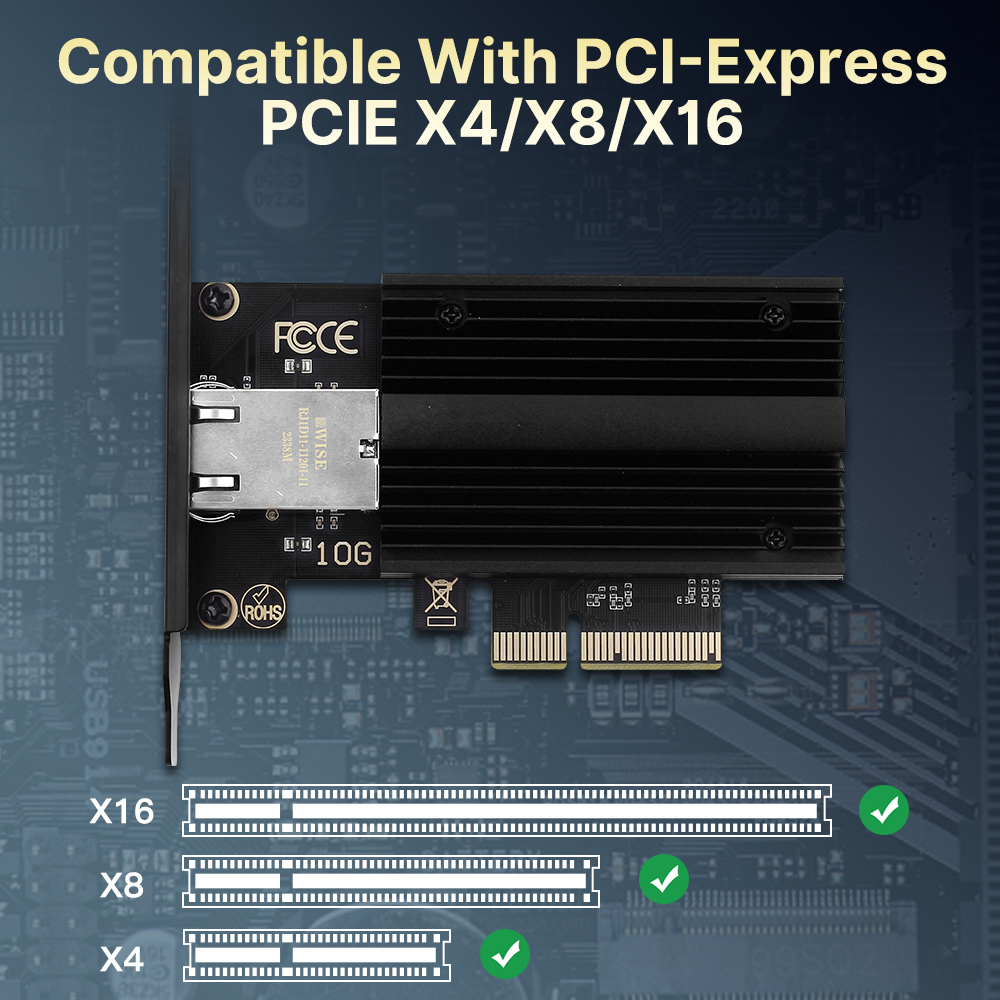 10G PCIE To RJ45 Marvell AQC113 PCIeX4 Gigabit Ethernet WiFi PCI
