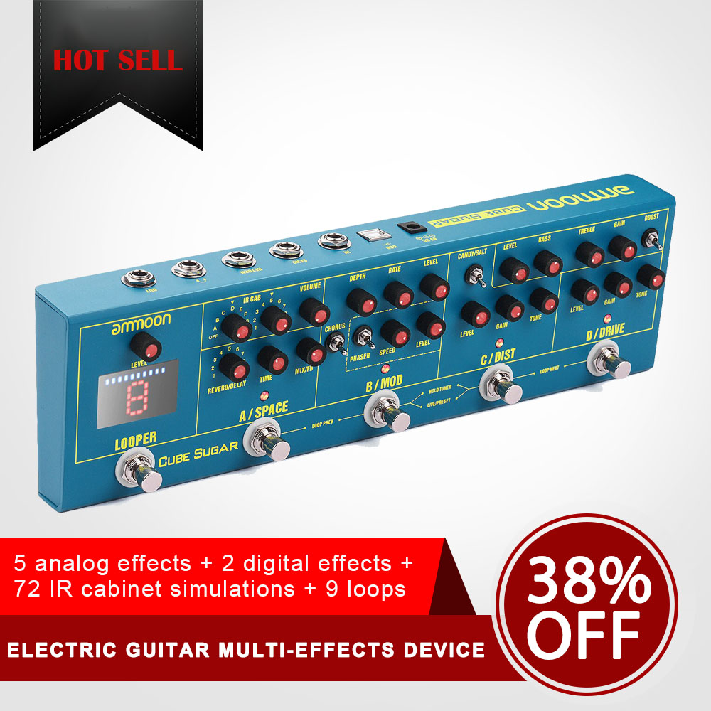 ammoon CUBE SUGAR Guitar Effect Pedals Distortion Overdrive Chorus
