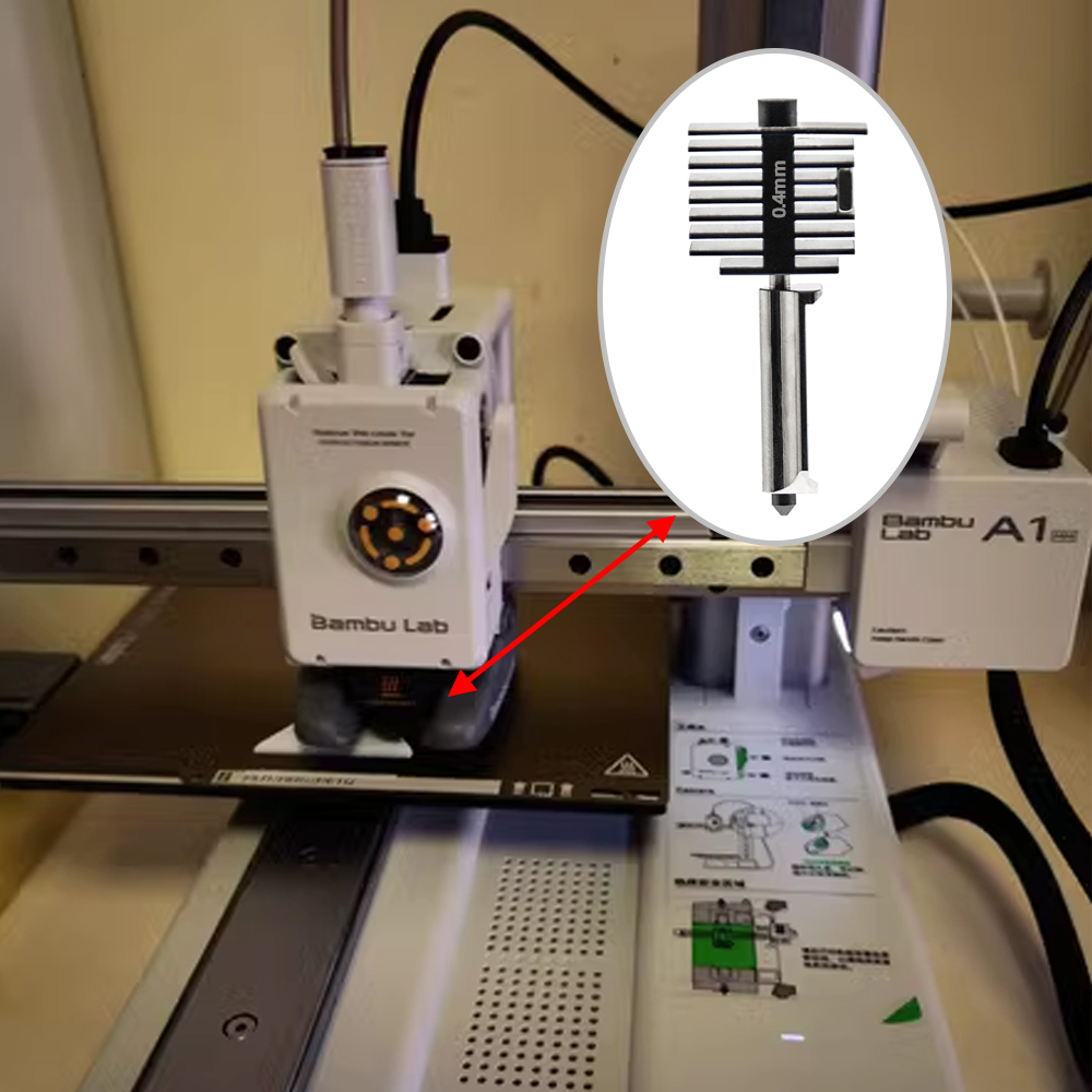 Bambu Lab A1 Mini Hotend Kit with 0.2/0.4/0.6/0.8mm Hardened Steel