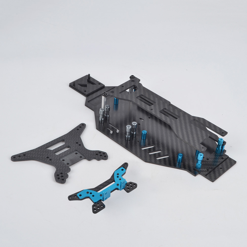 レア】タミヤ ラジコン DF03 カーボンシャーシ 前後ギアボックス付き