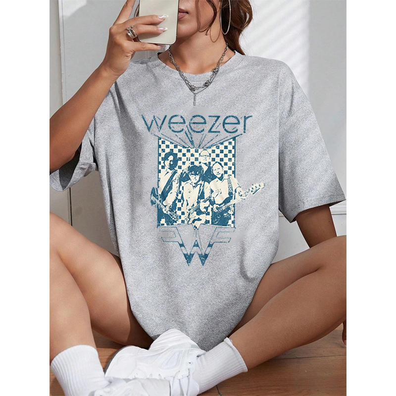 Weezer Tshirt Vintage Harajuku Tshirt Women Men Short Sleeve