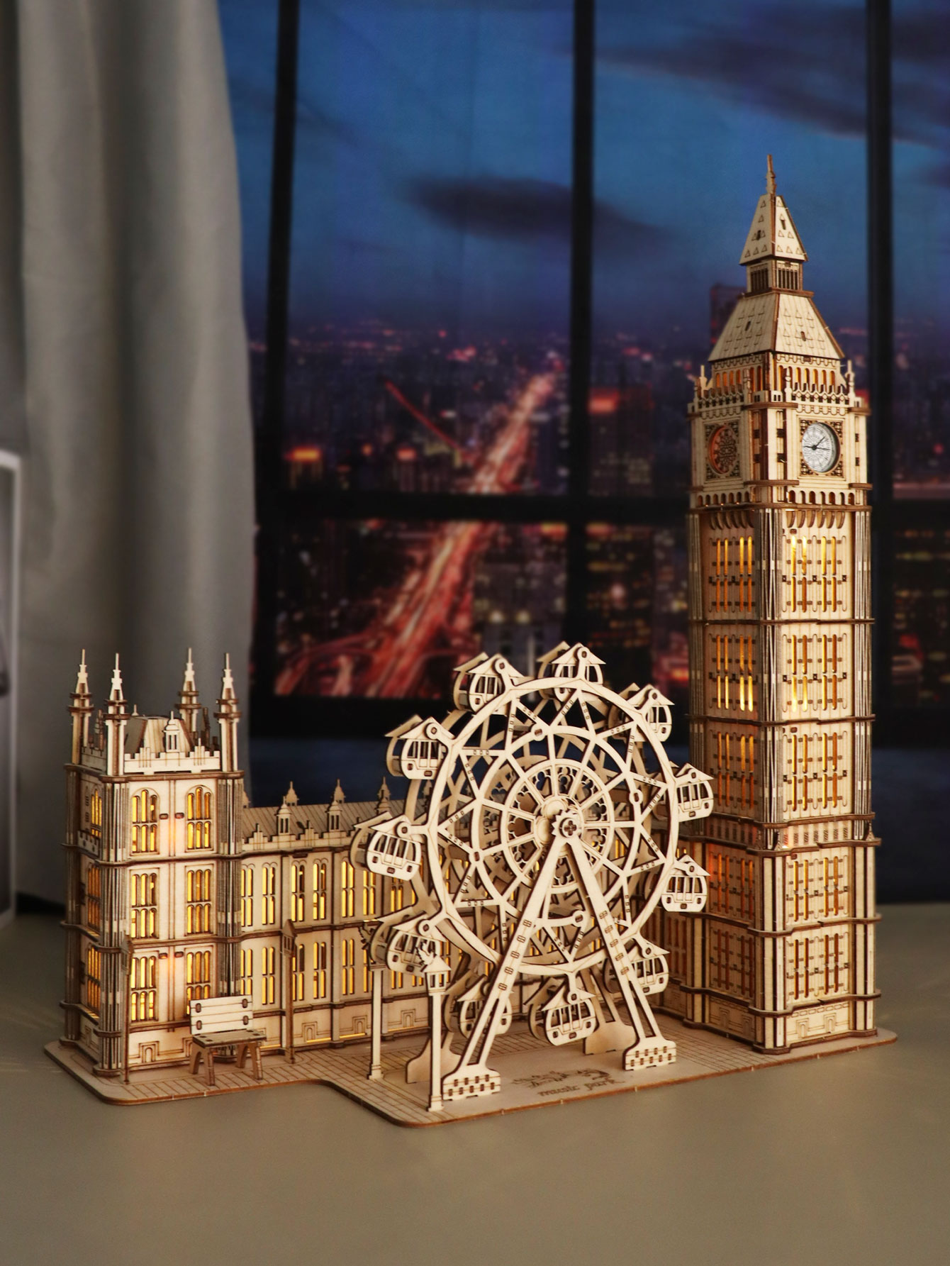 3D Wooden Puzzle Big Ben Model Kits Desktop Clock DIY Building