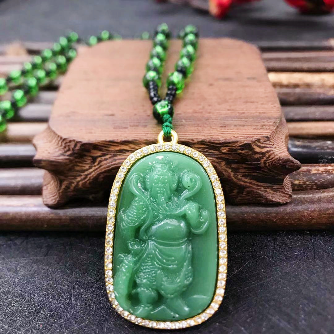 女性のための緑色の翡翠ペンダントネックレス,中国風のジュエリー,真珠