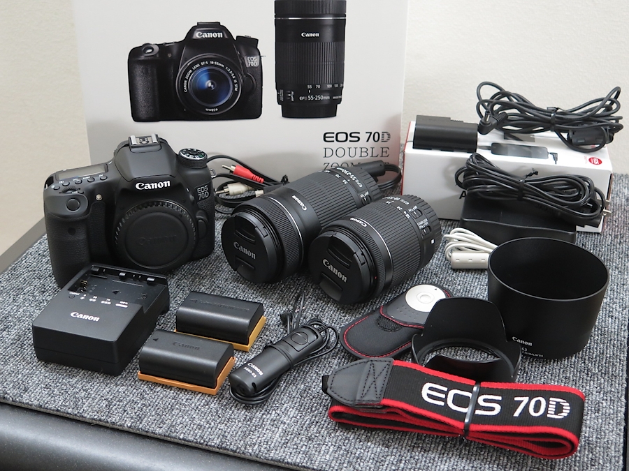 Canon EOS 70D ダブルズームキット+アクセサリーセット@22890 / 中古