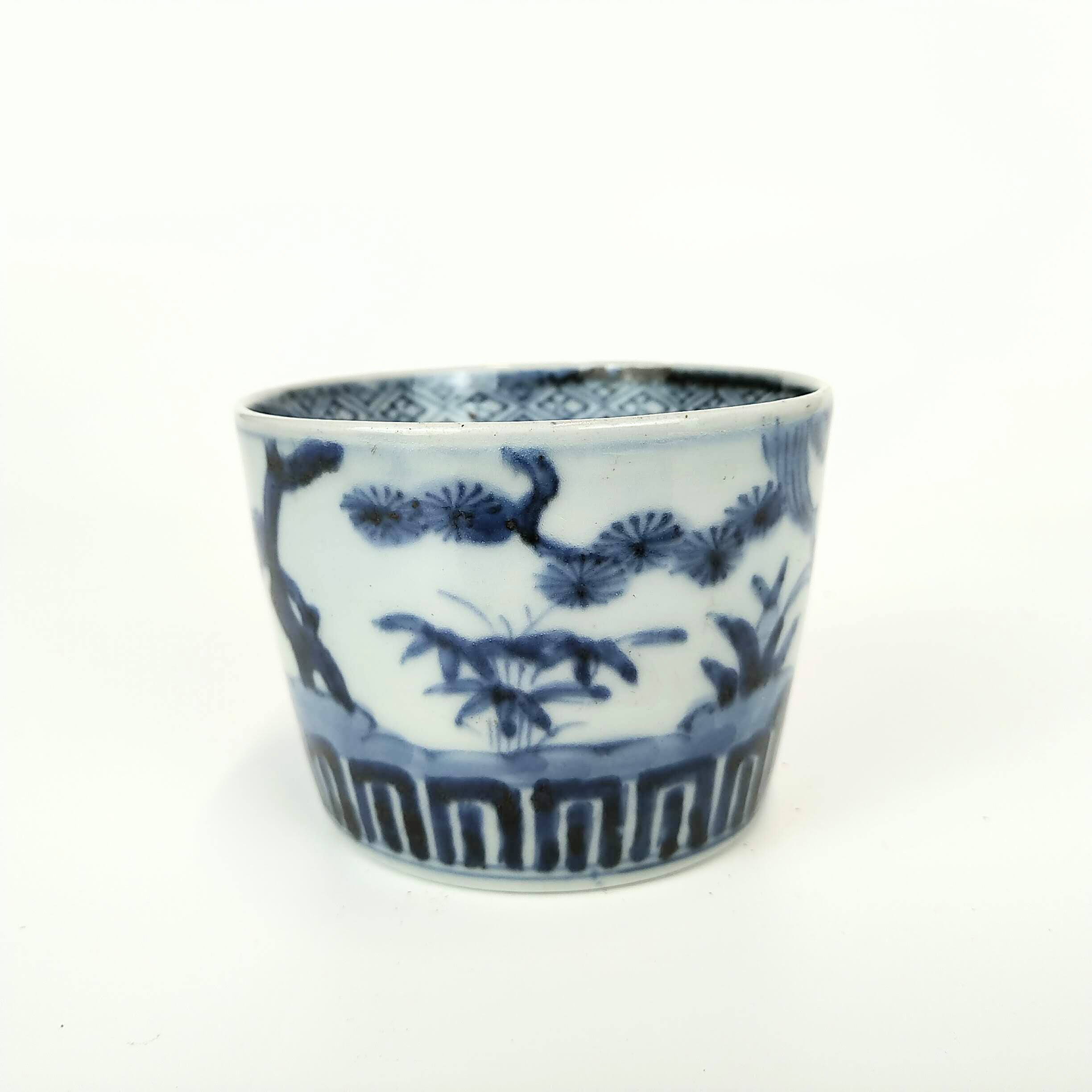 伊万里 染付松竹梅そば猪口 – 古美術西川