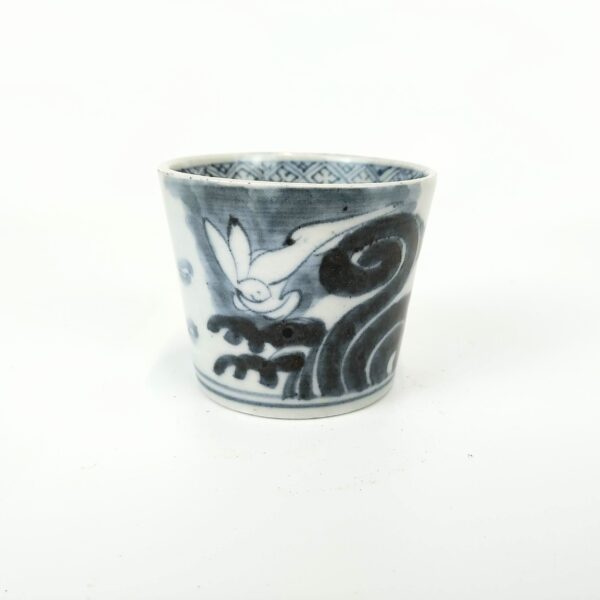 古伊万里 染付波兎蕎麦猪口 ma609⑧『染付 波兎 蕎麦猪口』 /骨董