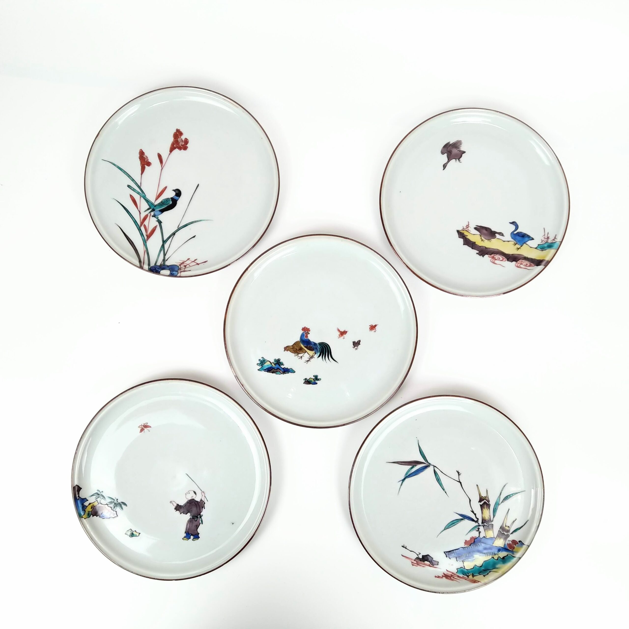 九谷焼 初代徳田八十吉 中皿 5枚セット 陶芸