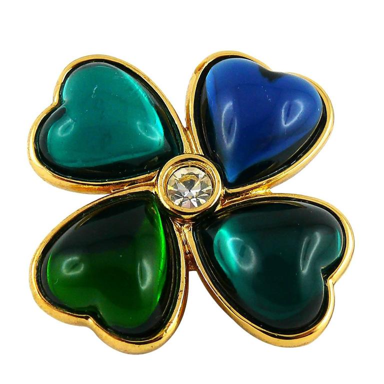 イブサンローラン ブローチ クローバー ハート 【公式通販】