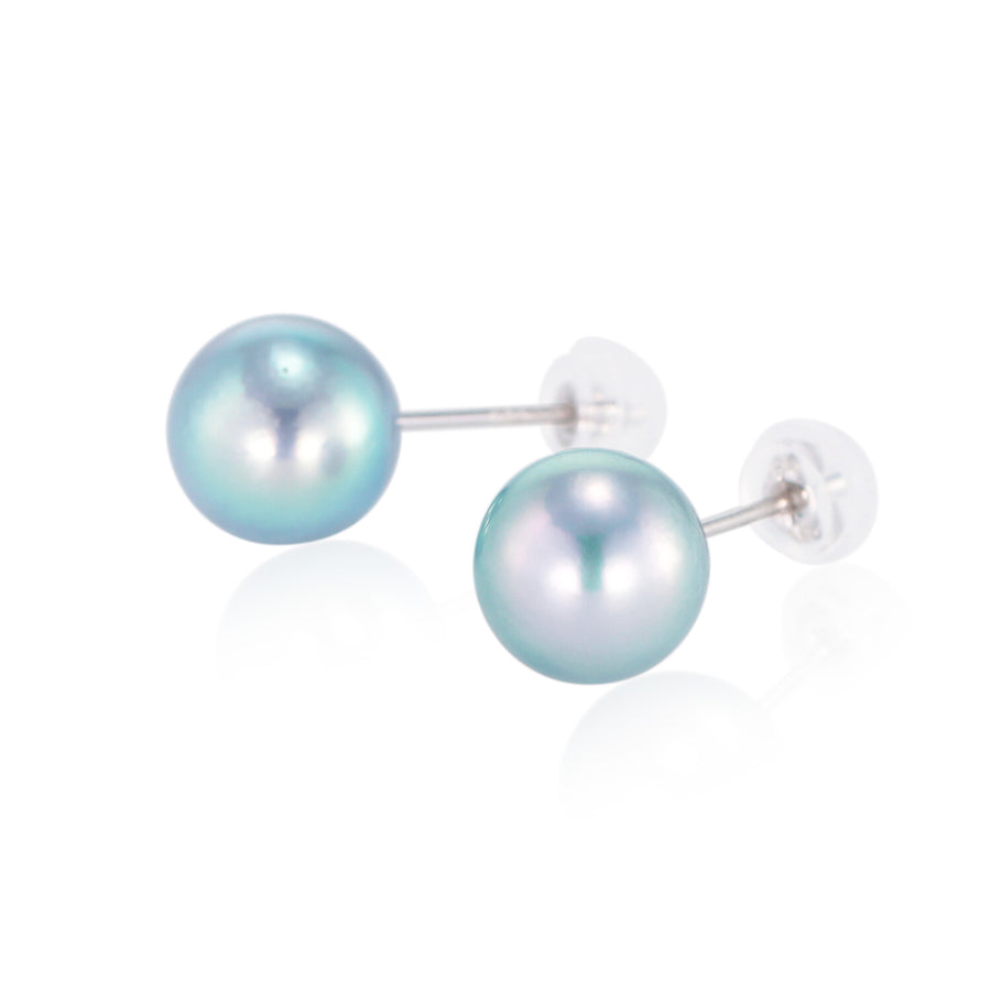 アコヤ真珠ピアス（グレー） 8mm – Akoa Jewelry