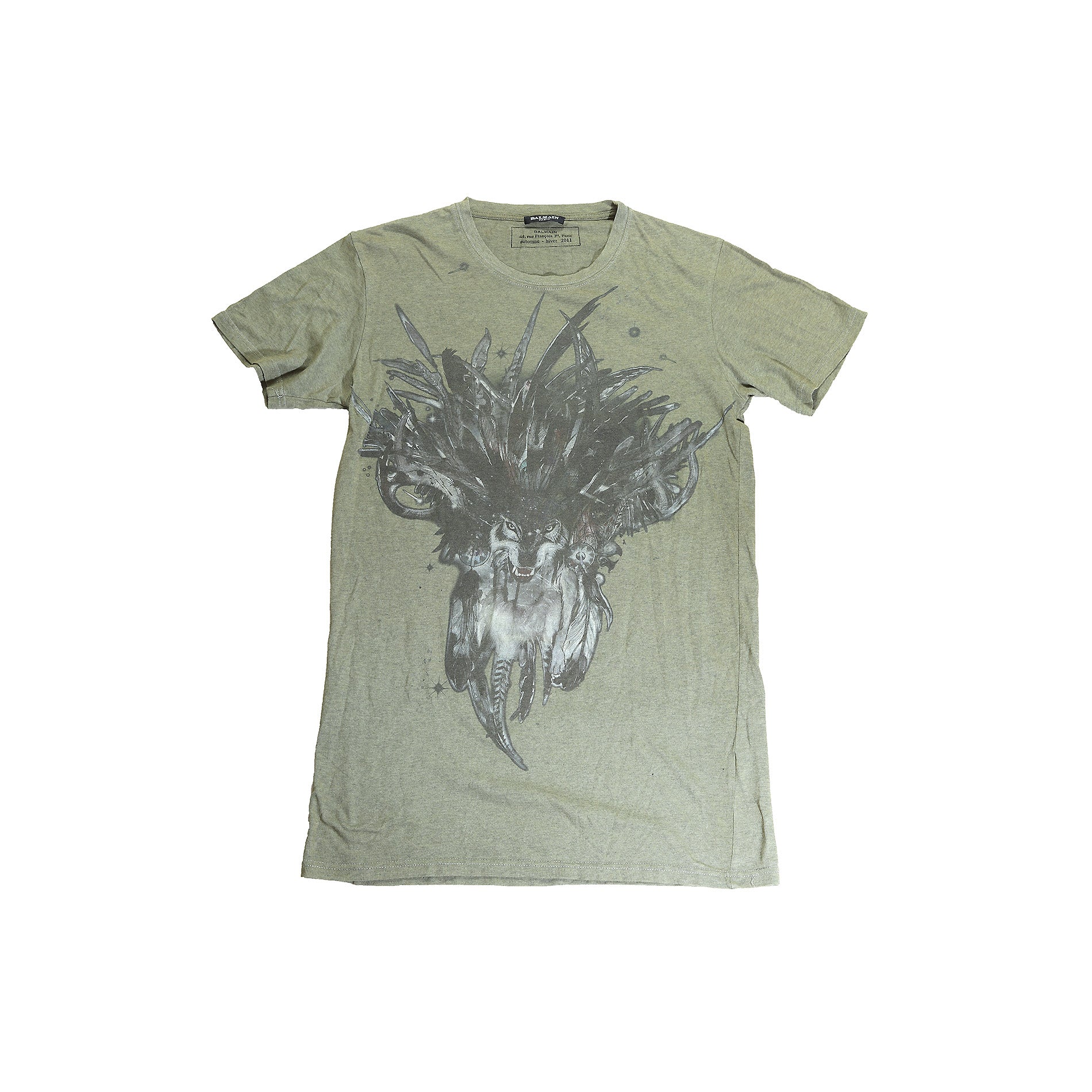 Balmain FW11 Wolf Print T-Shirt - Ākaibu Store