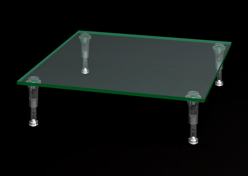 ディスプレイスタンド】伸縮クリアポール角板｜店舗備品・什器・展示