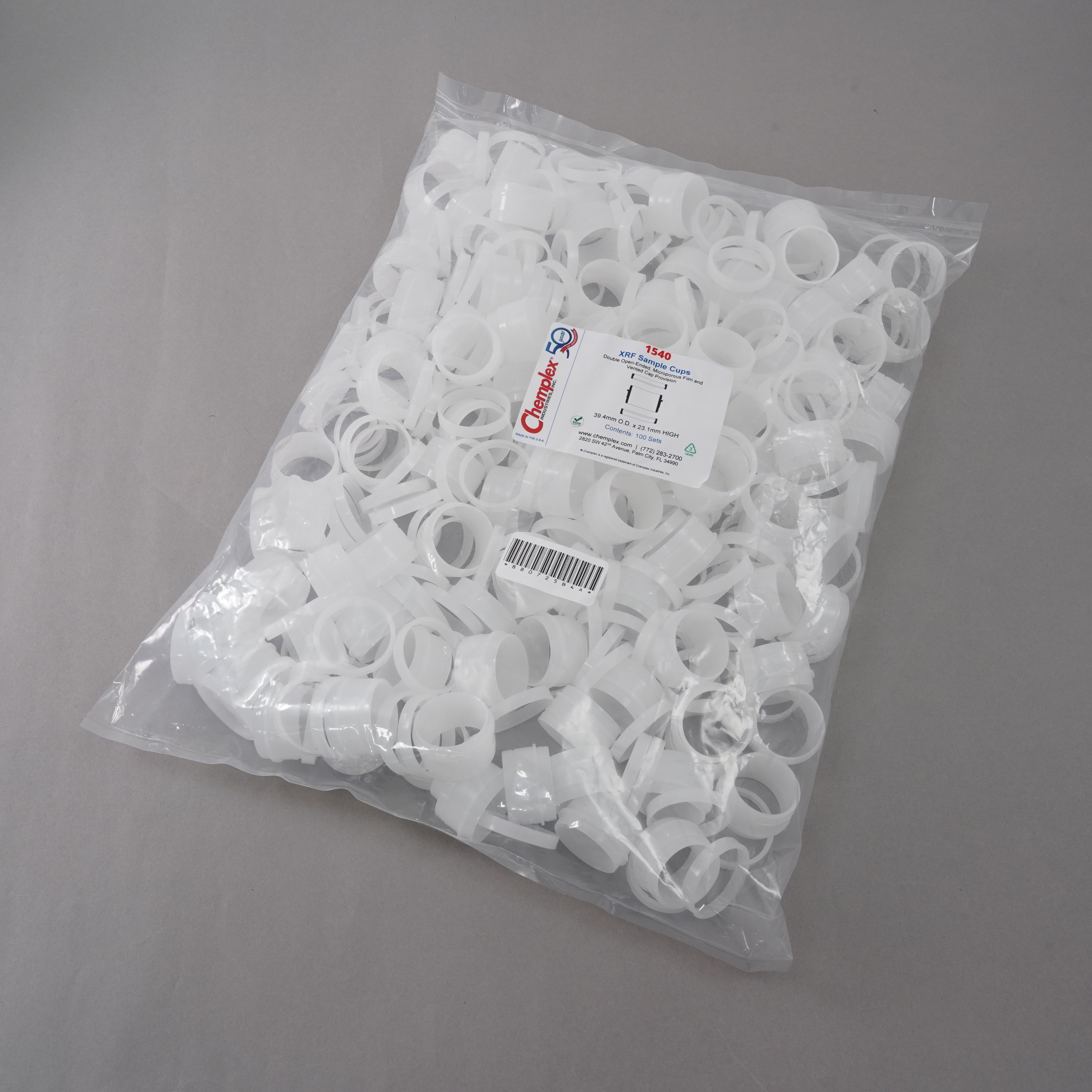 4-1854-03 XRFサンプルカップオープン（φ40mm）容器 100セット入 1540