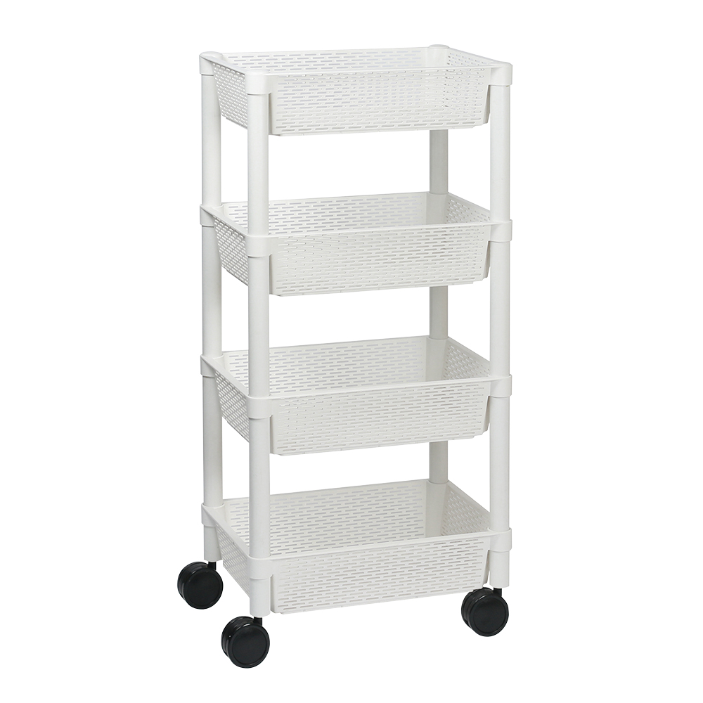 4-2564-03 プラスチックカゴワゴン 4段 DB04-WH 【AXEL】 アズワン