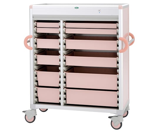 8-4369-11 材料搬送カート（シャッター付き） 813×570×1663 C64