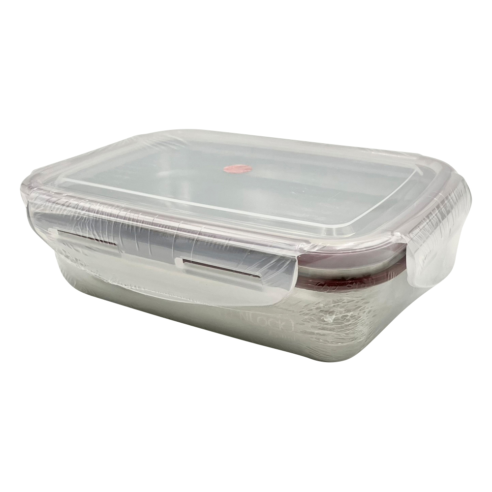 3-8850-03 ステンレス角型容器（ロックタイプ） 560mL No.5 【AXEL