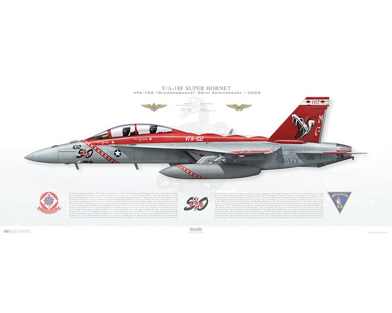 Aircraft profile print of F/A-18F Super Hornet VFA-102