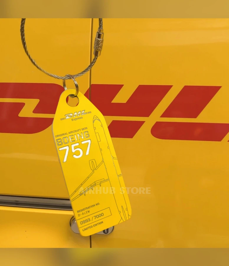 Aviation Keychain aviationtag Boeing 757 D-ALEW DHL Express