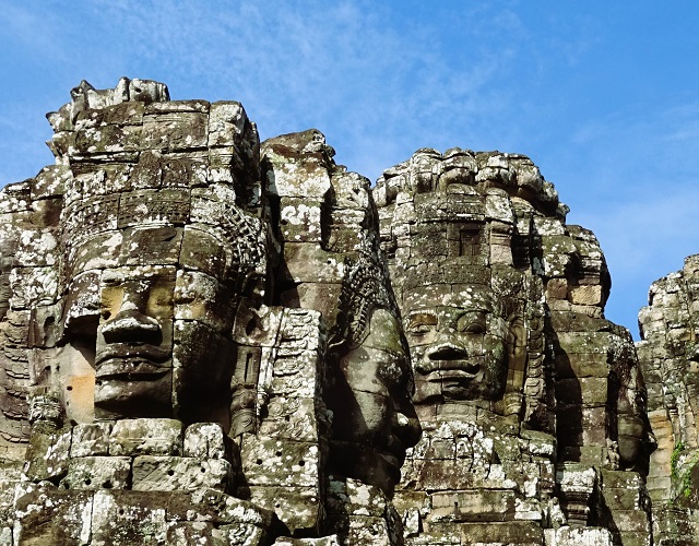 ベトナム漆螺鈿細工のパネル（バイヨン寺院）4枚綴り ベトナム漆螺鈿