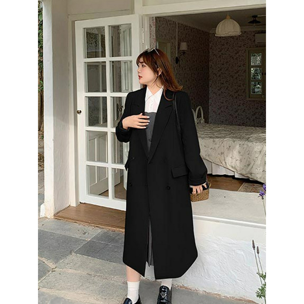 ゆったりで綺麗な春アウター！ダブルブレストチェスターコート 大きい