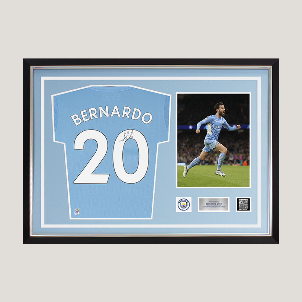 直筆サイン入り写真 ベルナルド・シウバ マンチェスター・シティFC SA