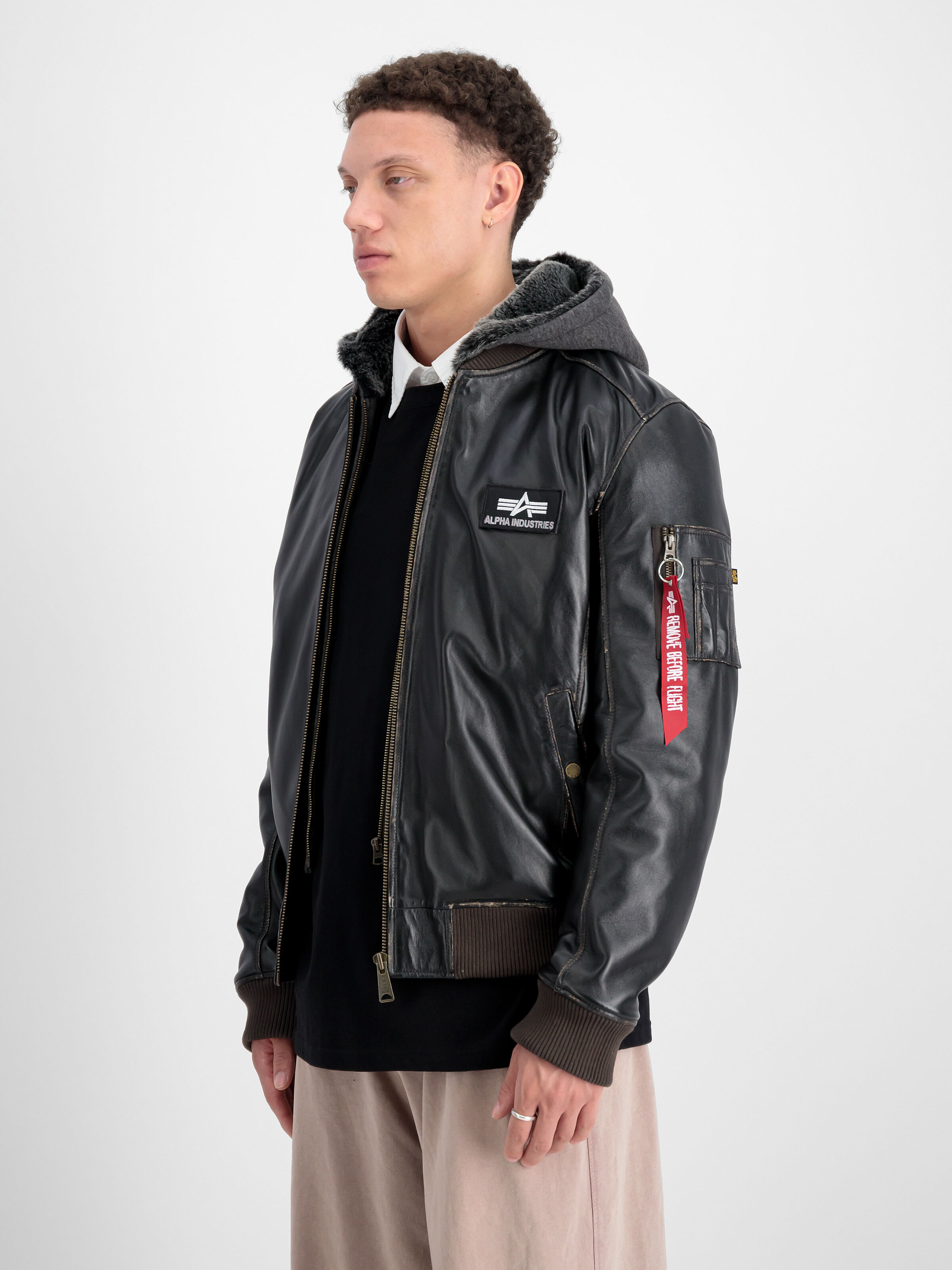 MA-1 D-Tec Leather Bomber Jacket | Alpha Industries