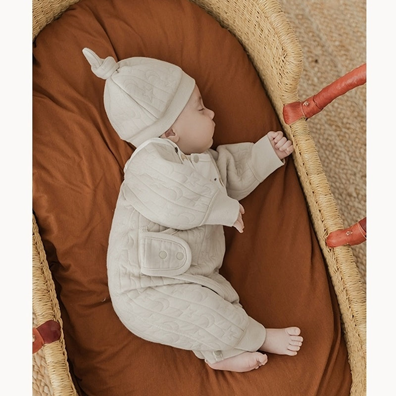 ムーンスターコットンパターンロンパース【帽子別売り】60cm｜ベビーの