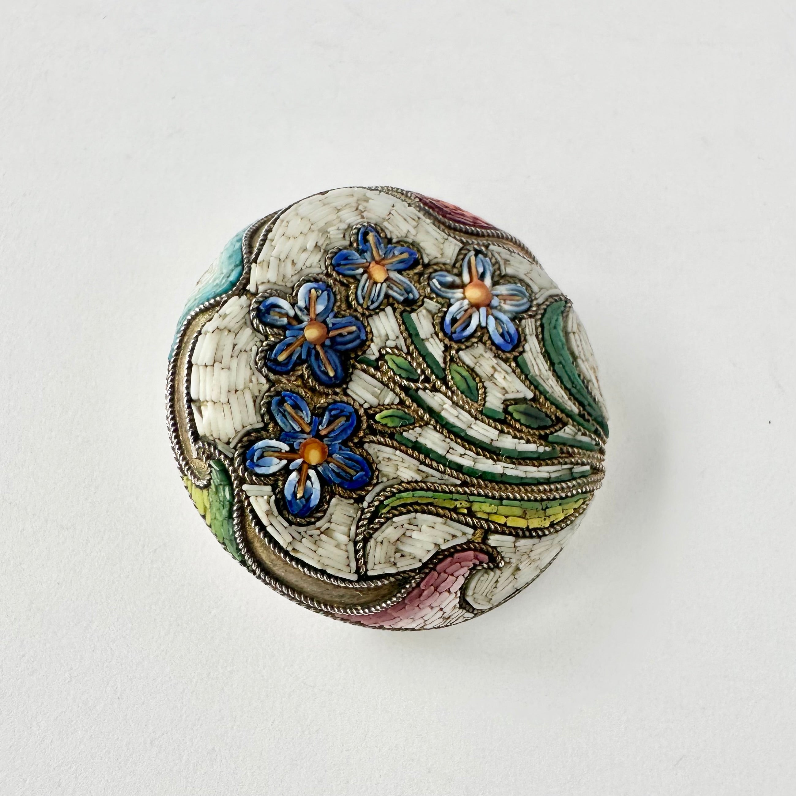 アンティーク マイクロモザイク 忘れな草 ブローチ – Amelie Antique