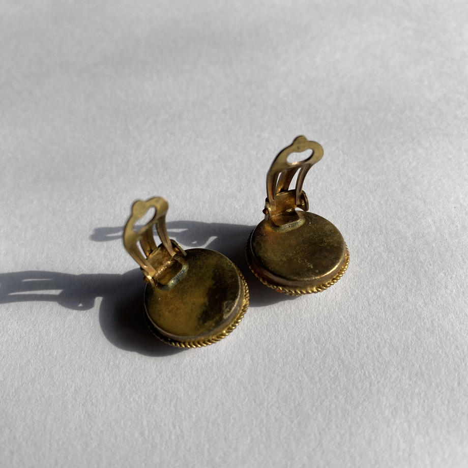 ヴィンテージ マイクロモザイク イヤリングアンティークアクセサリーの