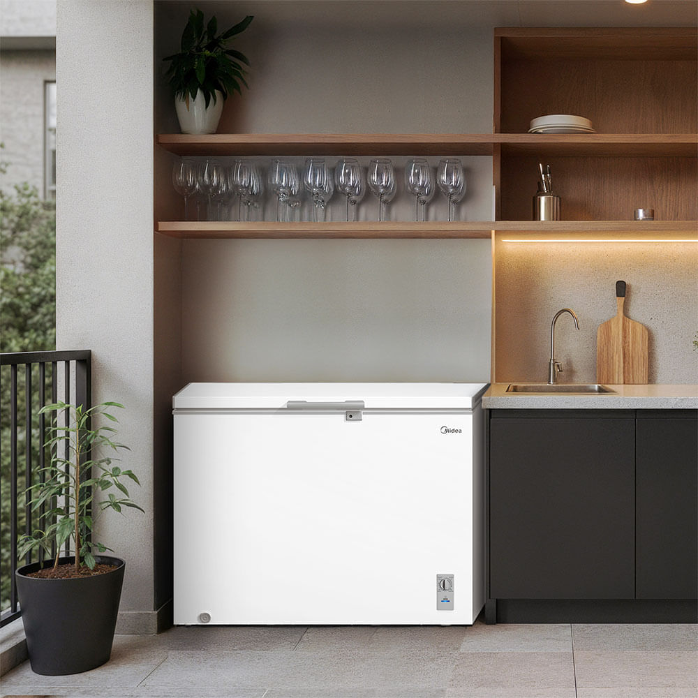 Freezer Horizontal 293L Inverter Bivolt Branco Midea