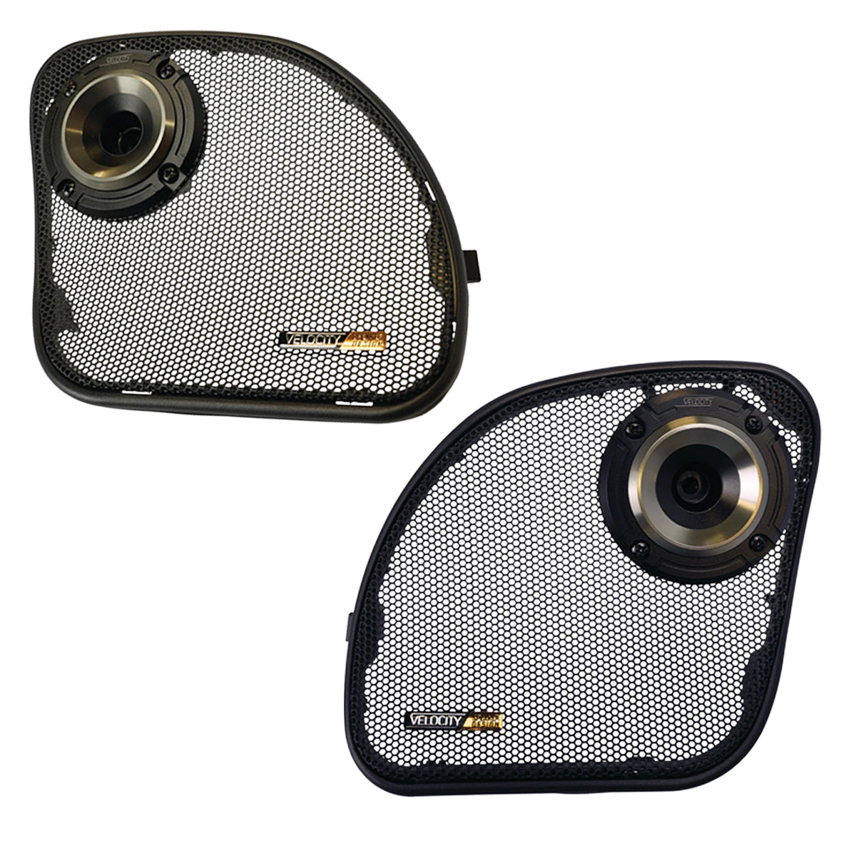 2015+ Harley Road Glide Fairing Grills with Velocity Horn Tweeters