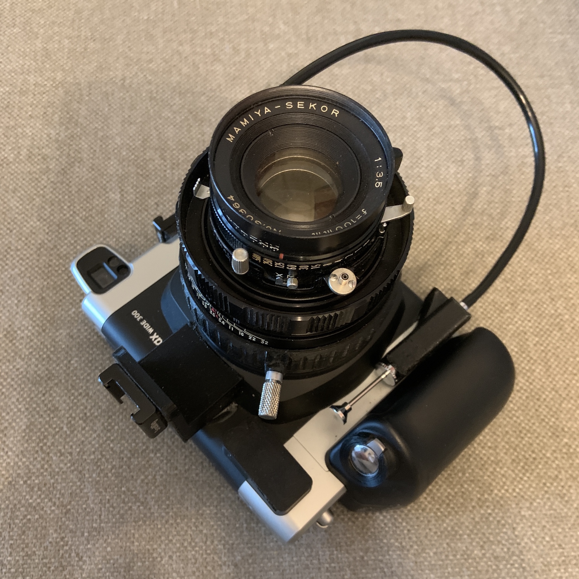A Mamiya Instax Wide with Mamiya Universal Press lenses - Analogue