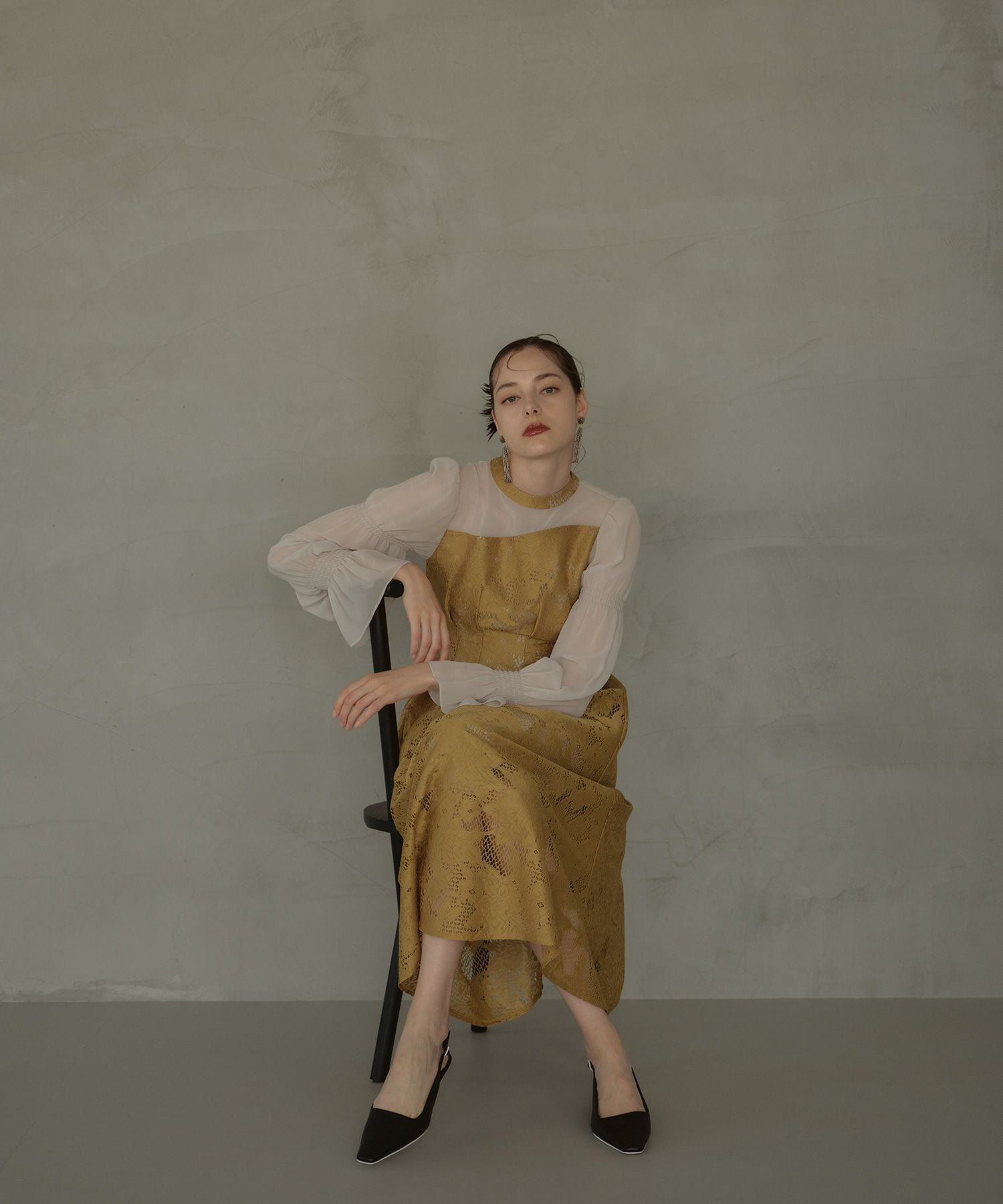 アンドレスド アシンメトリータックドレス 結婚式 お呼ばれ ドレス