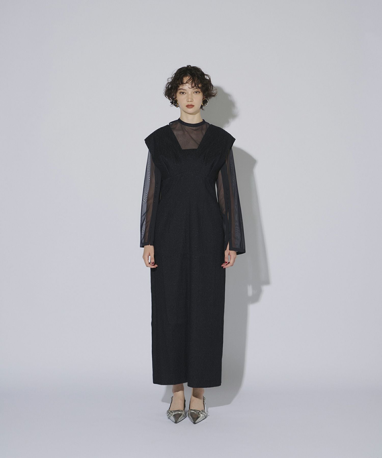 V line jacquard dress | ANDRESD