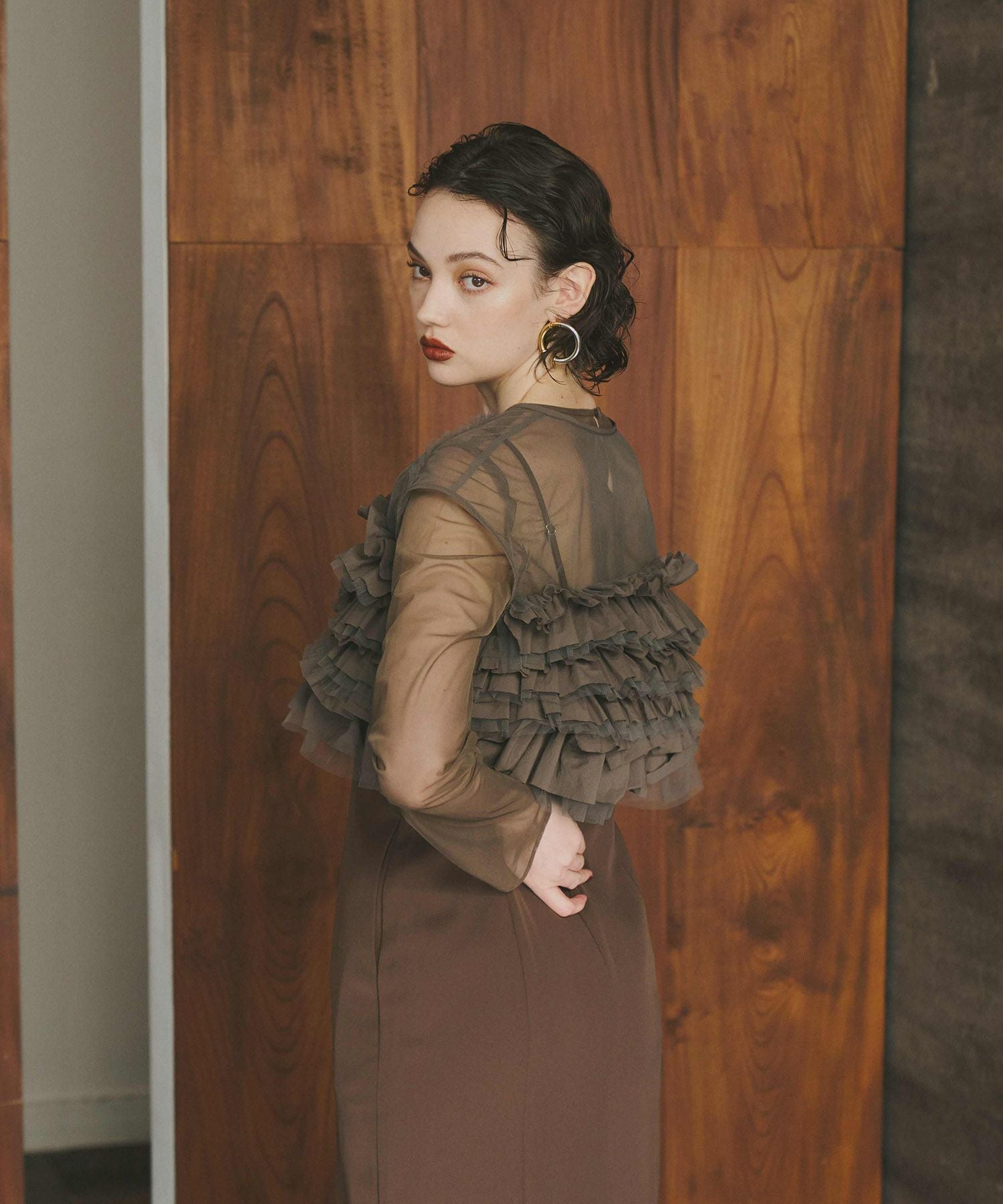 taffeta tulle vest set dress | ANDRESD