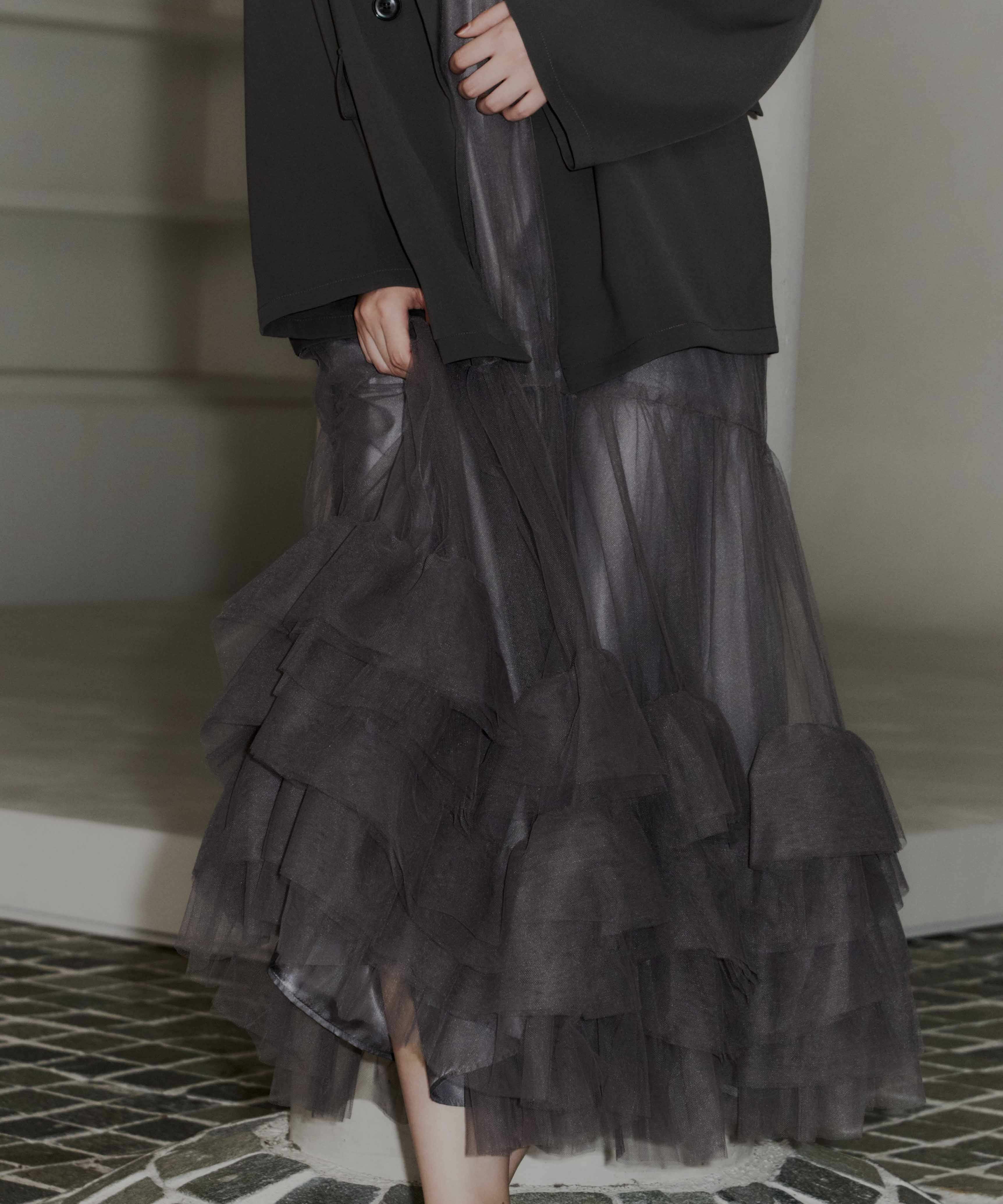 volume tulle jacket set dress | ANDRESD