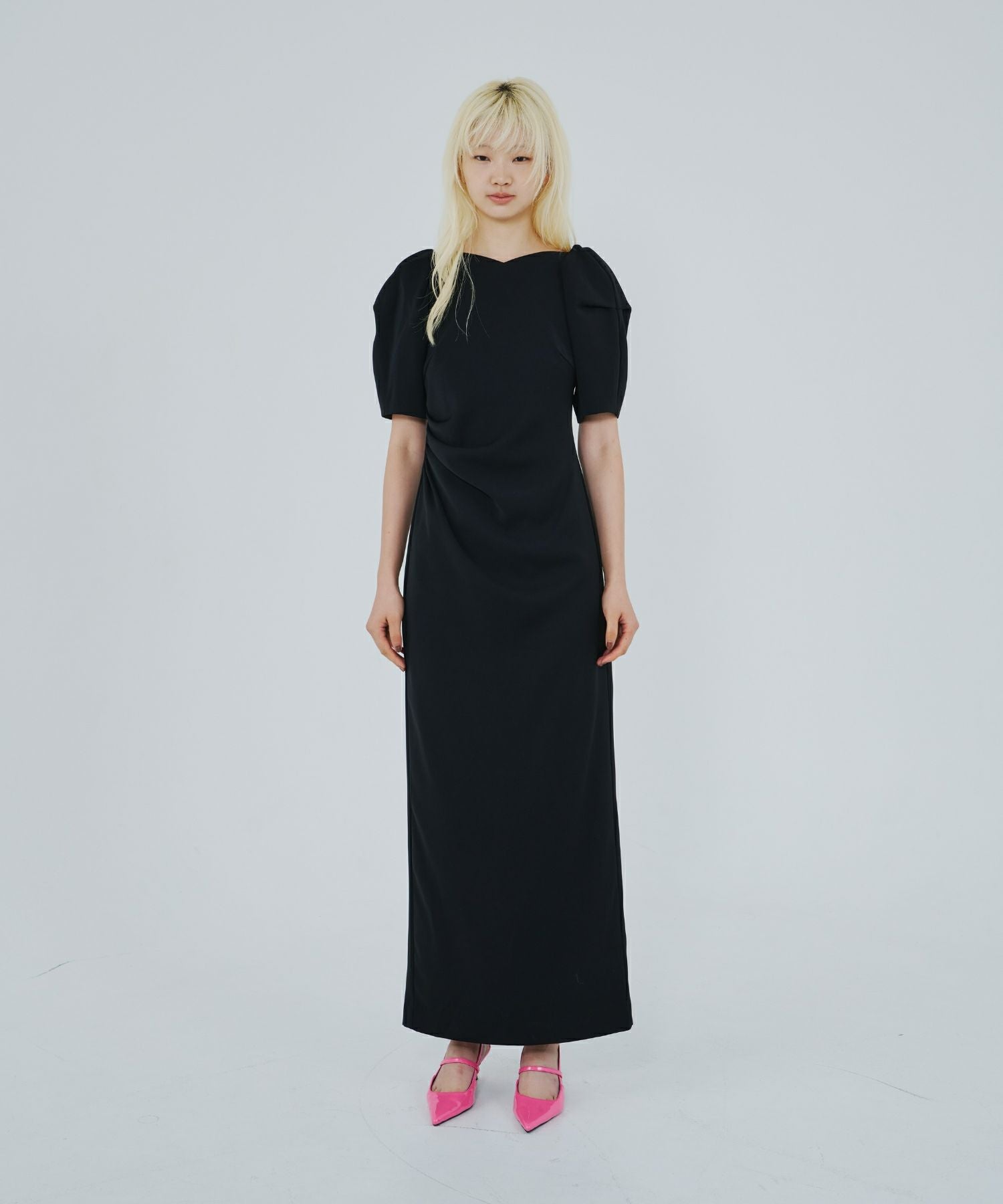 lace arm drape dress | ANDRESD