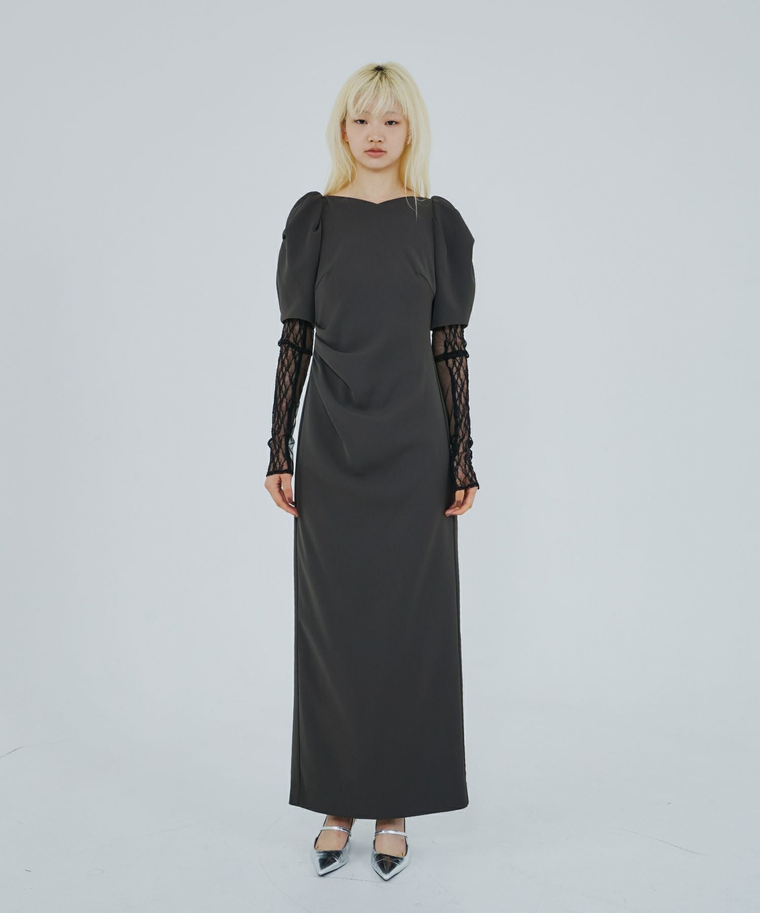 lace arm drape dress | ANDRESD