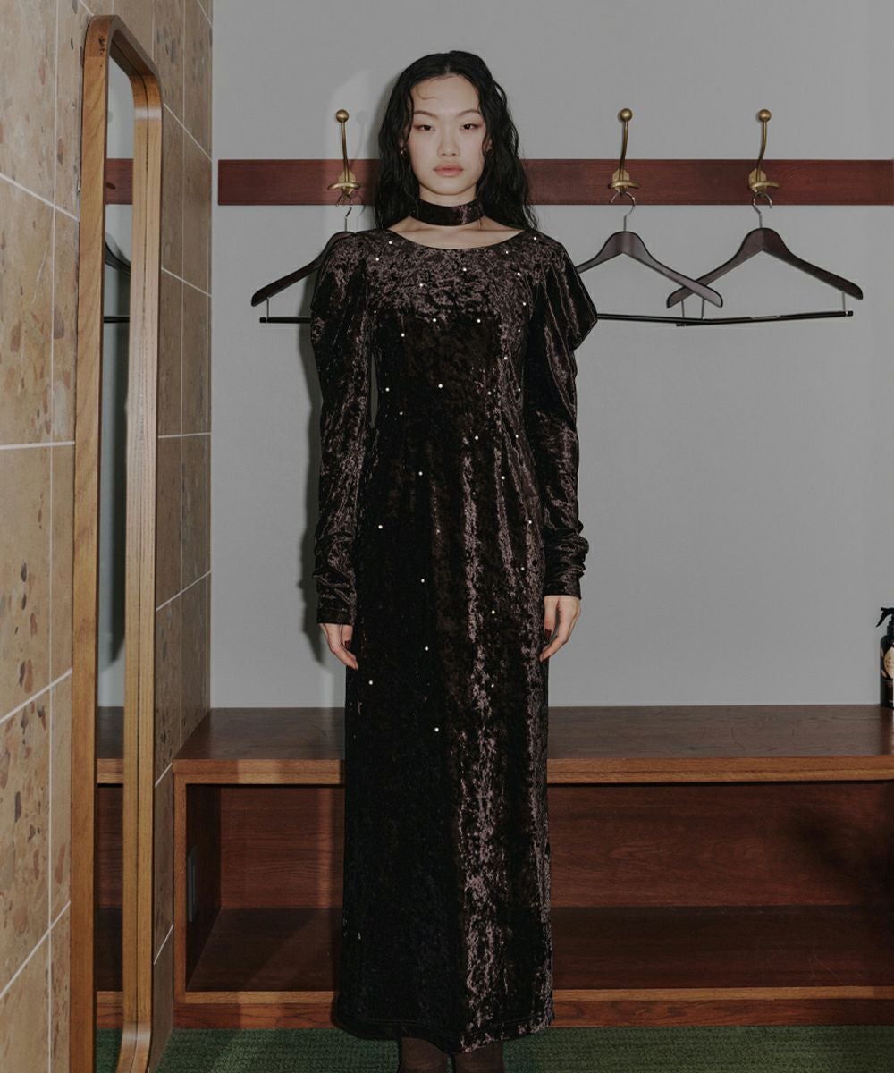 pearl glow velour dress | ANDRESD
